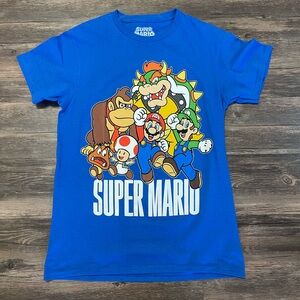 Hybrid Apparel Blue Super Mario Tee